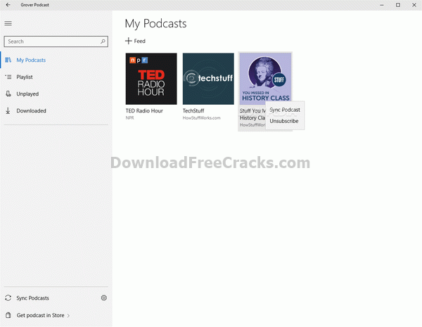Grover Podcast Store App