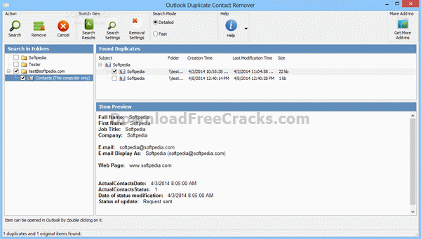 Outlook Duplicate Contact Remover