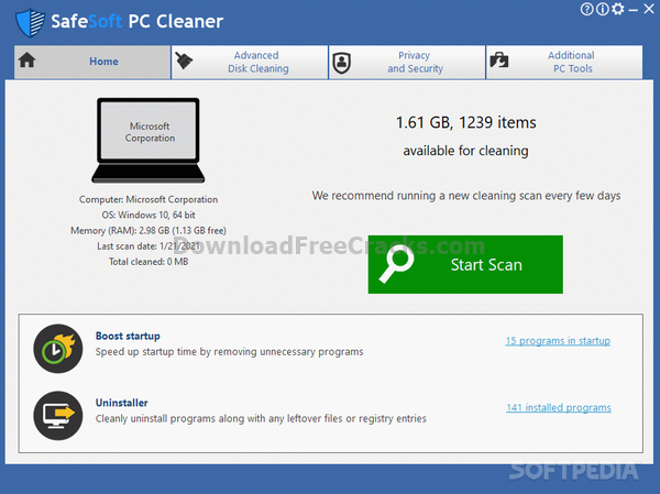 SafeSoft PC Cleaner