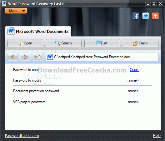 Word Password Recovery Lastic