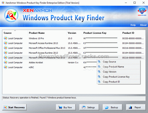 XenArmor Windows Product Key Finder